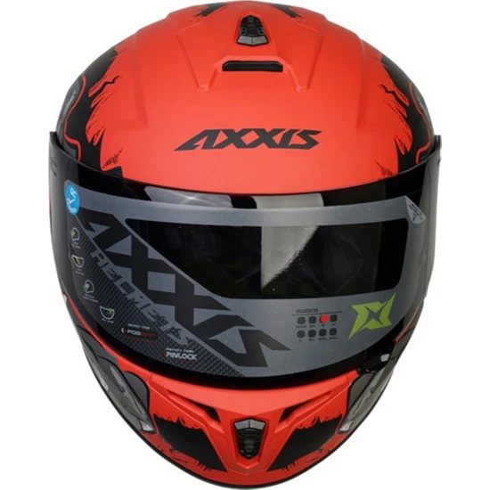 Axxis Draken Trooper Matt Red Full Face Motosiklet Kaskı